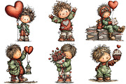 Quirky Valentine Boy Clipart, an Illustration by Craft Nest (Thumbnail 7 of 9)