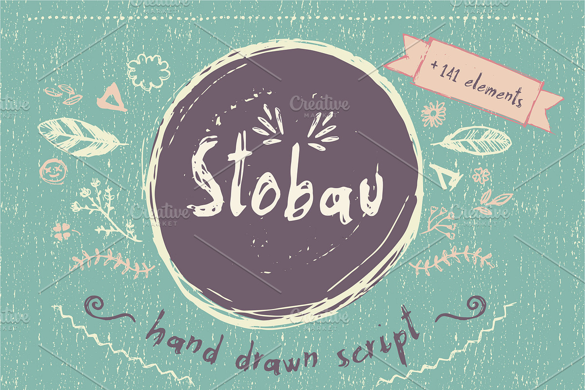 Stobau font + extras, modern font