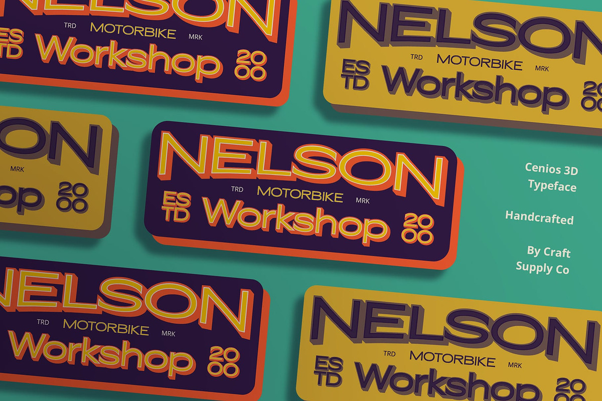 Cenios 3D, a Sans Serif Font by Craft Supply Co. (Photo 4 of 8)