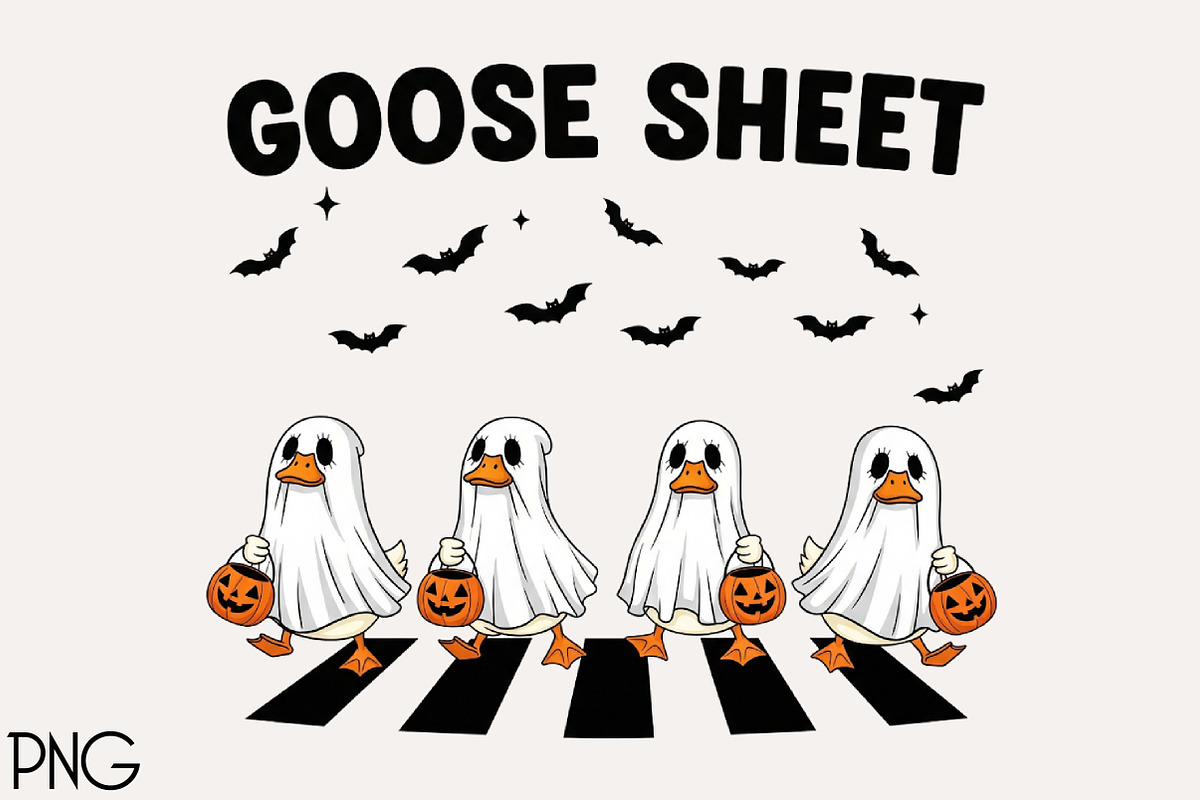 Funny Halloween Silly Goose Sheet, an Illustration by Black Bird Studio (Photo 1 of 4)
