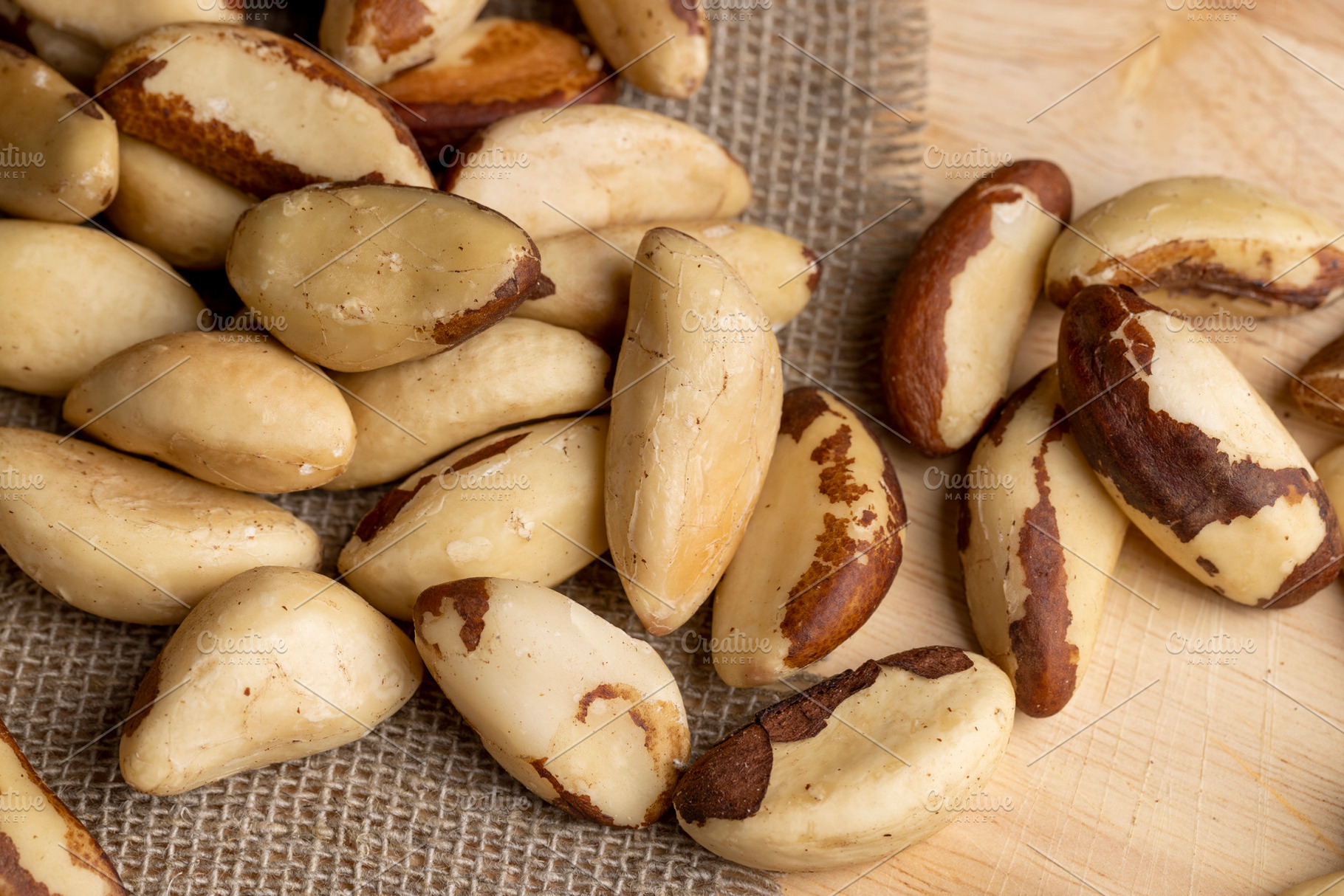 High-quality Brazil nuts peeled from the shell on the table, a Photo by MyPhotos