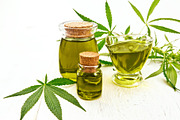 Oil hemp in gravy boat and two jars, a Food & Drink Photo by rezkrr (Thumbnail 1 of 3)