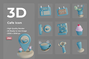 3D Cafe Icon