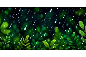 Soft rainfall caresses lush green, a Nature Photo by ZinetroN