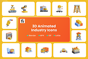 3D Animated Manufacturing Icon Set, a Scene 3D Model by Flat Icons (Thumbnail 1 of 5)