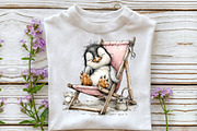 Whimsical Summer Penguin Clipart, an Illustration by OK Design (Thumbnail 4 of 6)