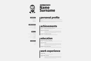 Minimalist TypographyResume Template