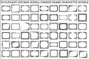 Vintage Scroll Corner Frame Bundle, an Illustration by Gfx_Store (Thumbnail 1 of 48)