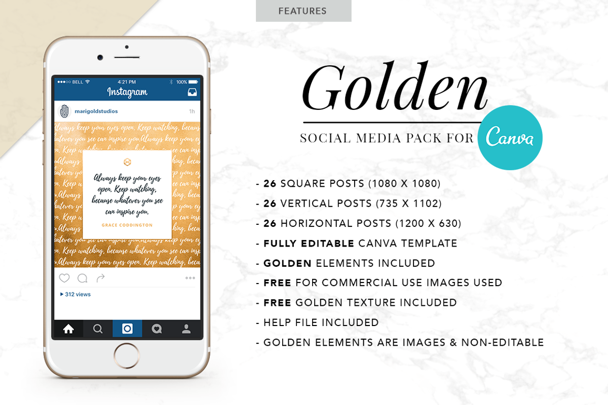 MARIGOLD | Instagram Canva Bundle, a Social Media Template by Marigold Studios (Photo 18 of 48)