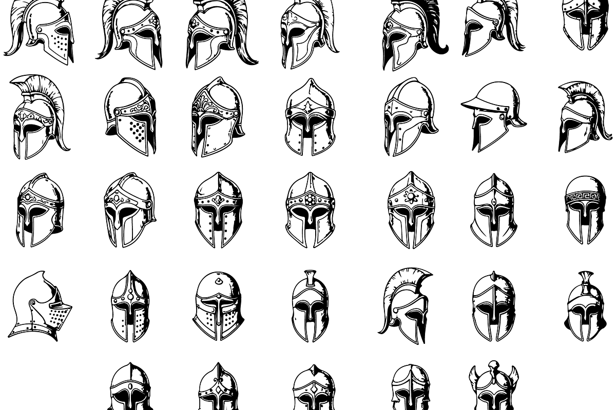 Ancient Greek Helmet Set, an Object Graphic by RT Studio (Photo 3 of 4)