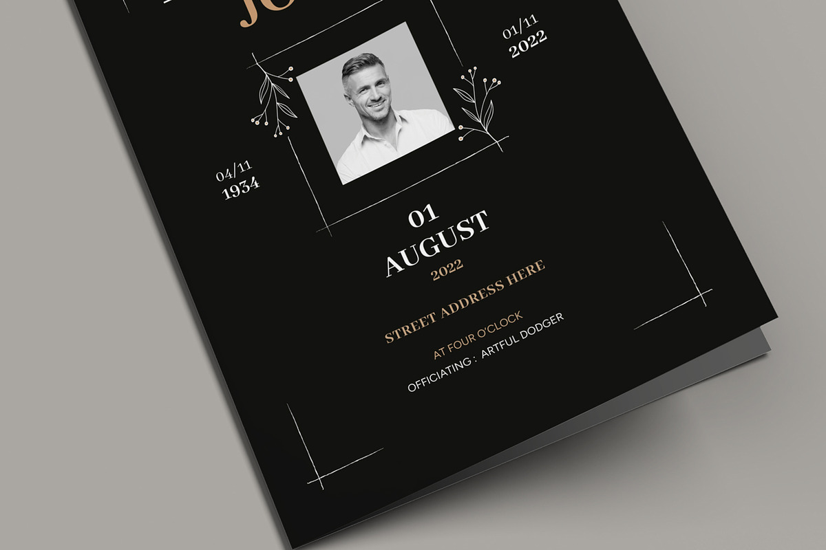Elegant Funeral Invitation Card, a Stationery Template by MightyDesign (Photo 3 of 8)