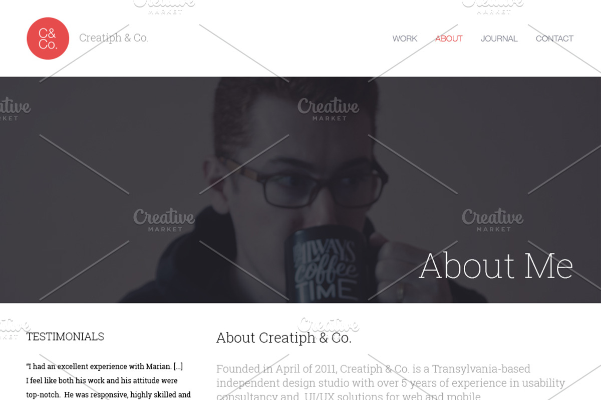 Portfolio Website - 2 Pages, a Websites & App Template by Creatiph Market (Photo 2 of 2)