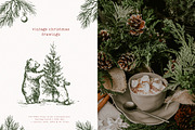 Vintage Christmas Drawings, a Seasonal Illustration by PeDe Designs (Thumbnail 4 of 12)