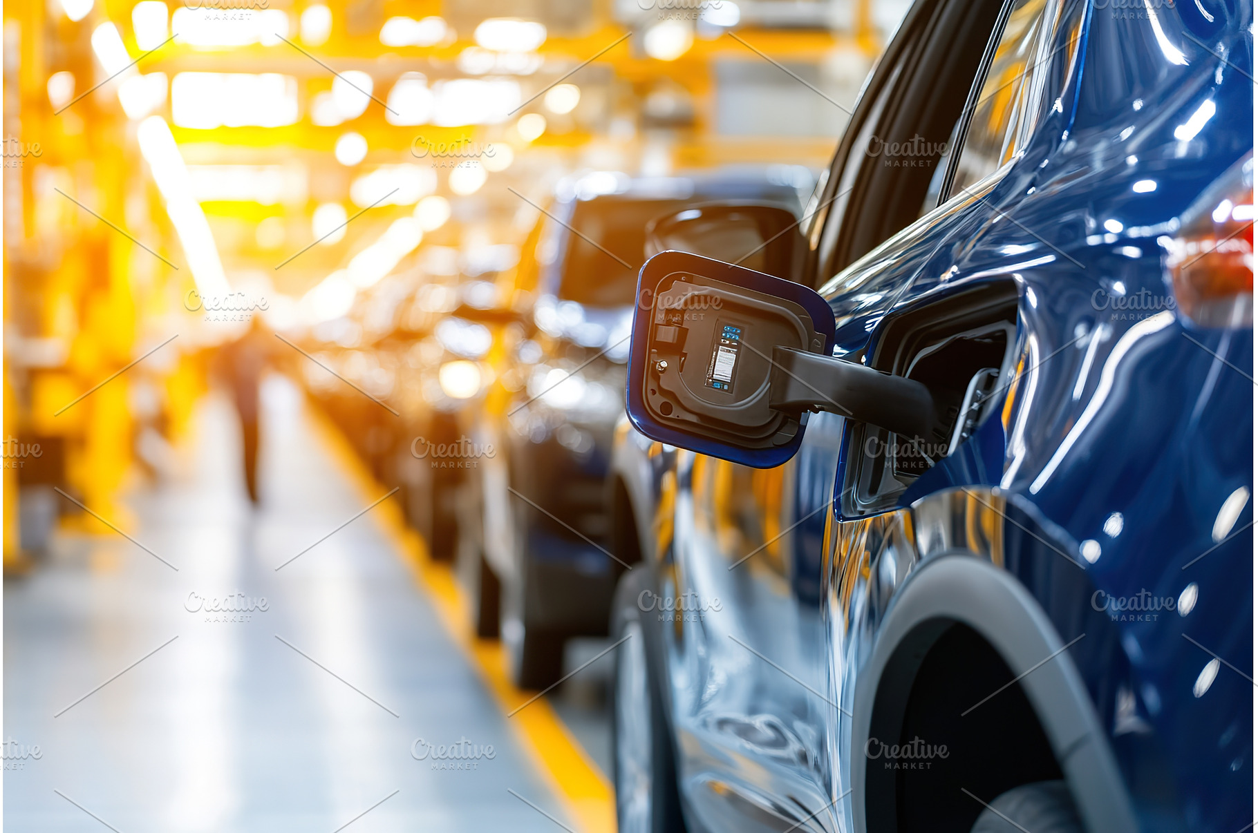 Electric car ready for charging on, an Industrial Photo by Lermont51