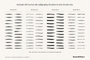 Vector Ink Calligraphy Brushes, a Brush Add-On by Komet & Flicker (Thumbnail 3 of 12)