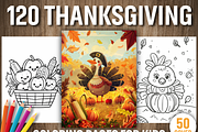 Kawaii Cute Thanksgiving Coloring, a Seasonal Illustration by Design Station (Thumbnail 1 of 5)