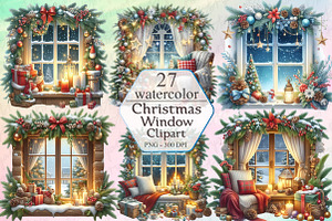 Christmas Cozy Window Clipart Png, a Graphic by designcity5
