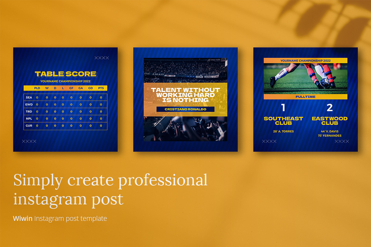 Wiwin Football Match Instagram Post, a Social Media Template by Attype (Photo 2 of 4)