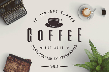 10 Vintage Coffee Badges Vol.2