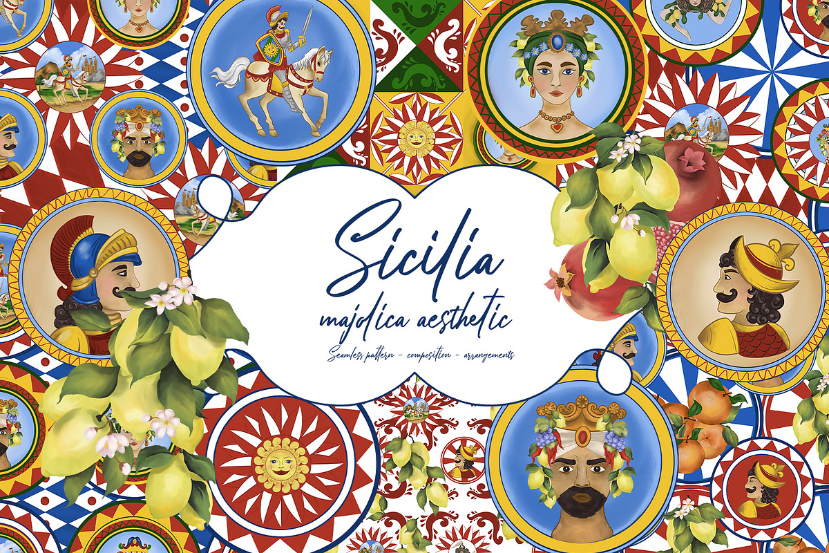 Sicilia. Majolica aesthetic., a Pattern Graphic by ma_i_vi (Photo 1 of 11)