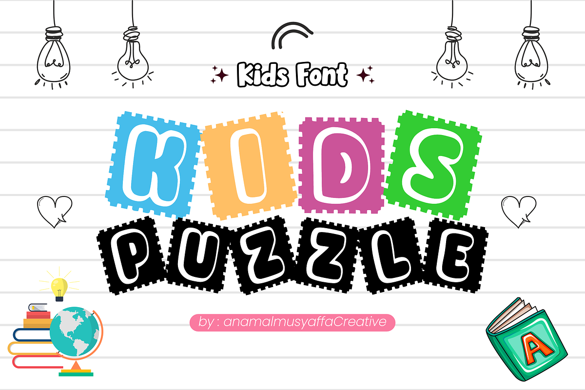 Kids Puzzle - Kids Font, a Font by KiddoGlyphs Studio (Photo 1 of 5)