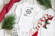 Christmas Baby Onesie Mockup Bundle, a Shirt Mockup by Affinity Grove (Thumbnail 4 of 6)