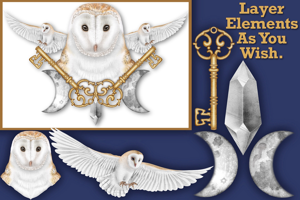 Crystal Magic clip art set., a Seasonal Illustration by Happy Sloth Graphics (Photo 2 of 17)