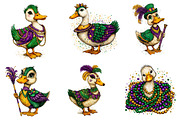 Mardi Gras Goose Clipart Bundle, an Illustration by Dream Creation (Thumbnail 2 of 6)