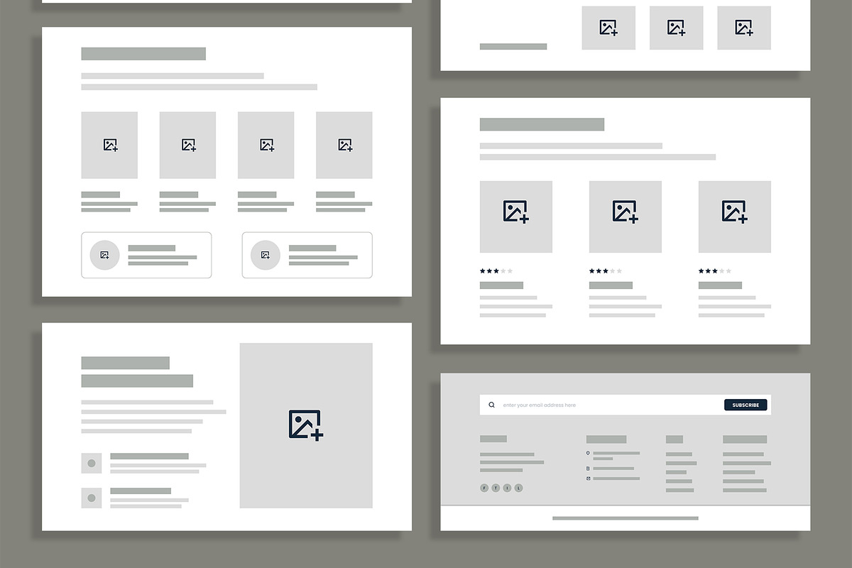 Modern Website Wireframe UI Layout | Creative Market