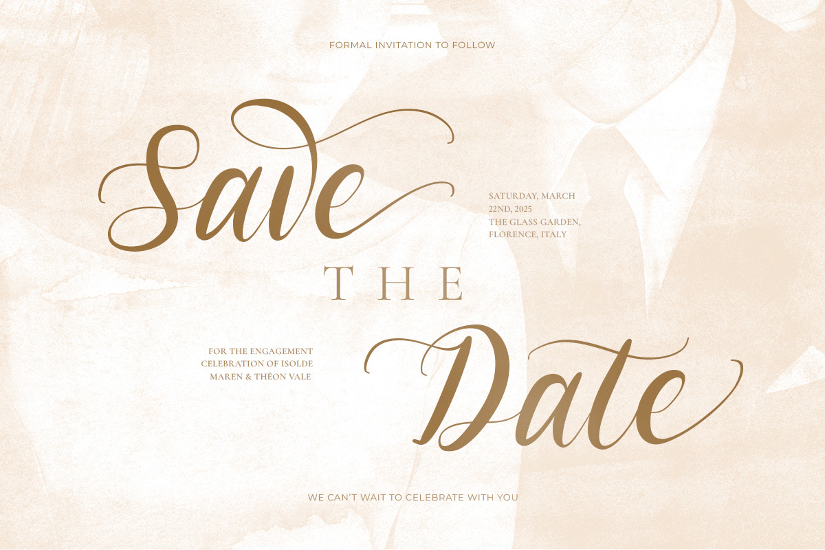 Wedding Trope - Romantic Script, a Script Font by Sarid Ezra (Photo 7 of 10)