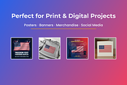 USA Flag Vector Illustration, an Object Illustration by Amogh Design (Thumbnail 4 of 5)