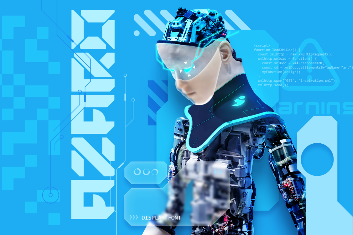 Azaro - Futuristic Sci-fi Font, a Sans Serif Font by Samtiv Studio (Photo 1 of 4)