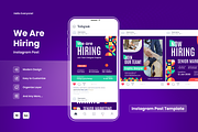 Modern We Are Hiring Instagram Post, a Social Media Template by SquidPixey (Thumbnail 1 of 6)