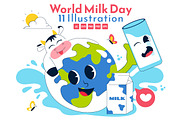 11 World Milk Day Illustration, a Food Illustration by denayunebgt (Thumbnail 1 of 5)