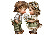 Romantic Daisy Couple Clipart JPG, a Person Illustration by Memories By Lea (Thumbnail 6 of 19)