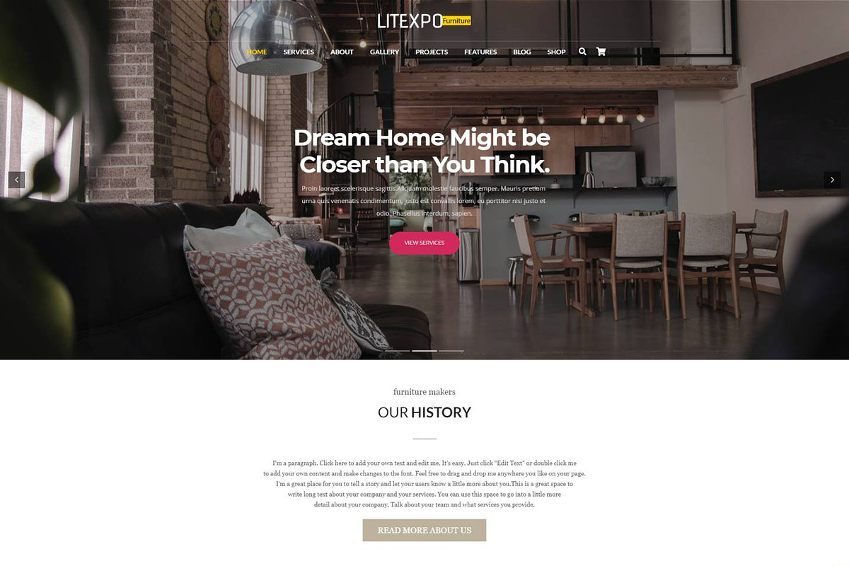 Litexpo - Furniture & Business, a WordPress Template by Cherry Wordpress Theme (Photo 2 of 10)