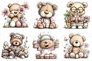 Whimsical Easter Teddy Bear Clipart, an Illustration by Black Bird Studio (Thumbnail 2 of 6)