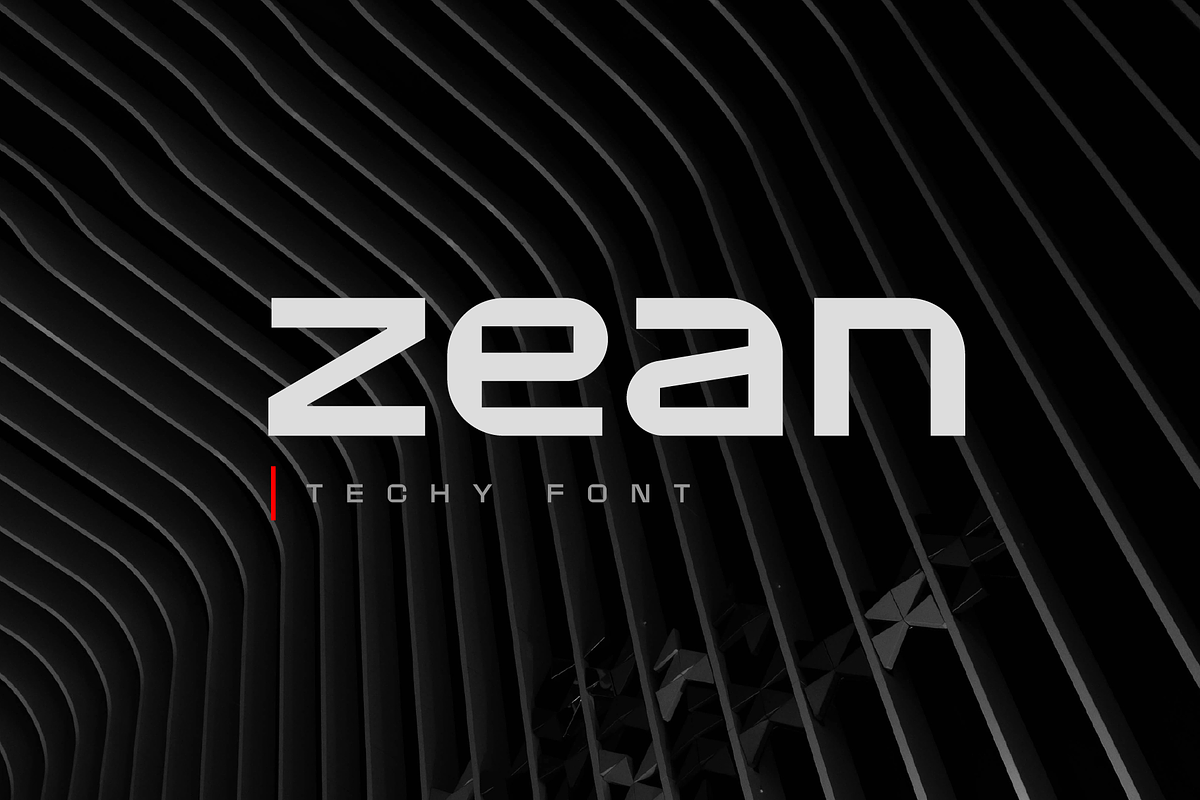 Zean Sharp Geometric Tech Font, a Sans Serif Font by Ebad Designs (Photo 1 of 10)