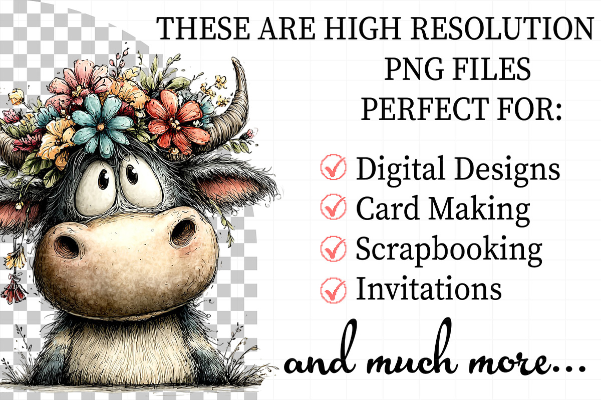 Whimsical Easter Cow Clipart, an Illustration by Daily.Designs (Photo 2 of 8)