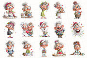 Christmas Grandma & Grandpa Clipart, an Illustration by OK Design (Thumbnail 3 of 6)