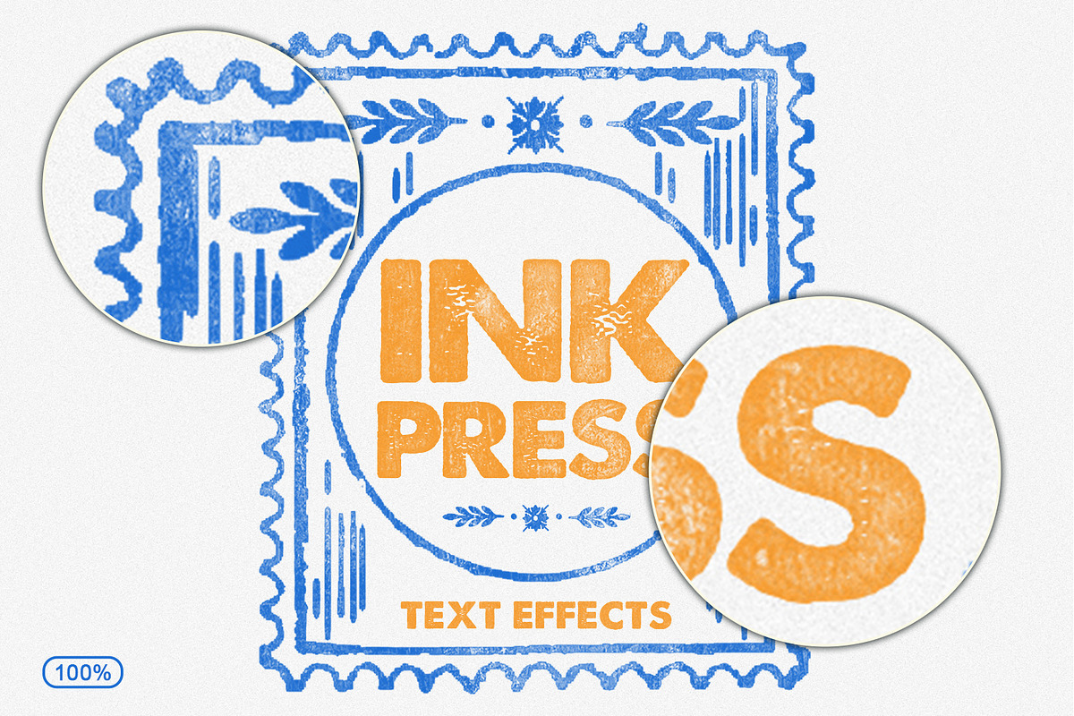 Inked Stamp Effect – 5 PSD Files, a Layer Style Add-On by Cursedesign (Photo 3 of 6)