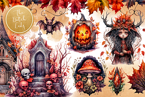 Samhain & Halloween Clipart Set