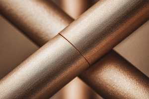 Copper tubes crossing each other, a Photo by Beautiful things