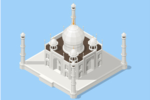Isometric illustration of the Taj, an Object Illustration by Golden Sikorka