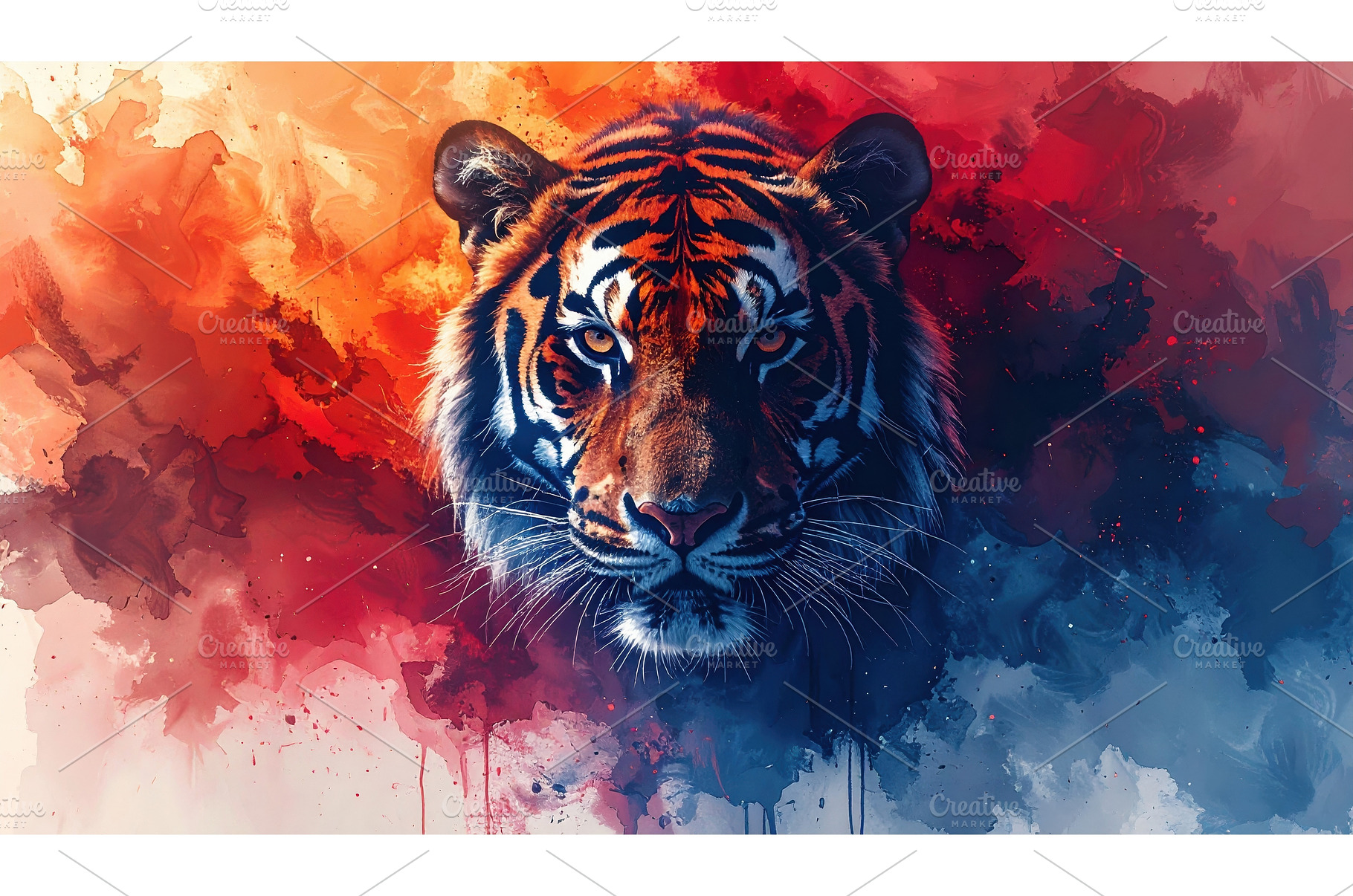 Tiger face emerging from abstract, an Animal Photo by Igor Tichonow