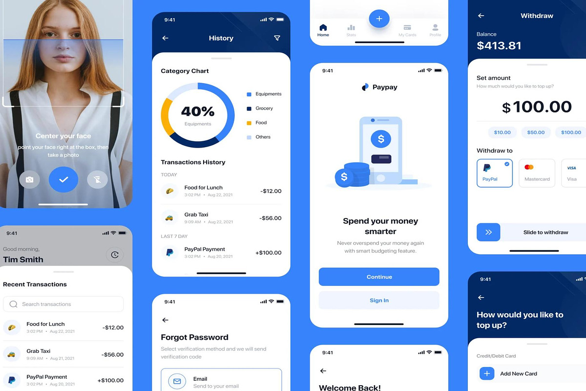 Paypay - E-Wallet App UI Kit, an UI Kit Template by Lumina_ui_ux202 (Photo 2 of 6)