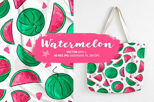 Seamless pattern with watermelons