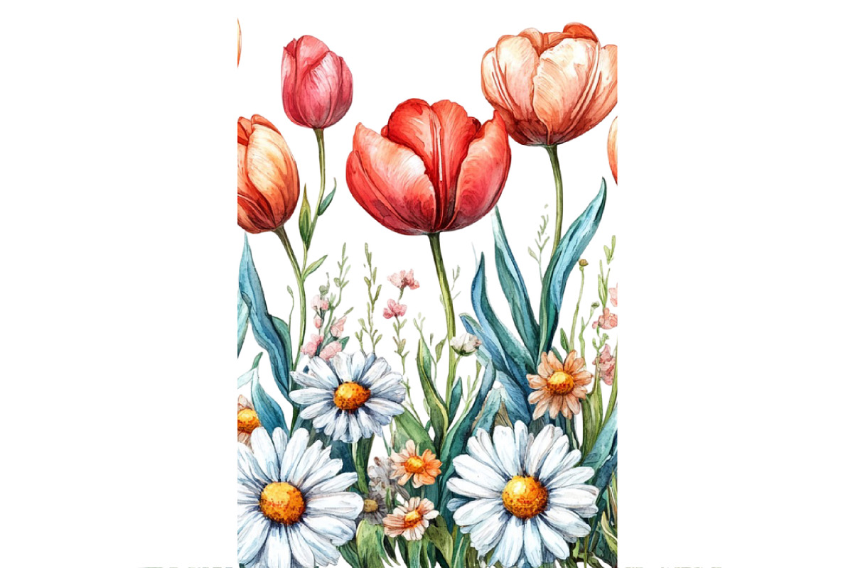 Wild Flowers Floral Border Clipart, an Illustration by DreamCafeArt (Photo 2 of 6)