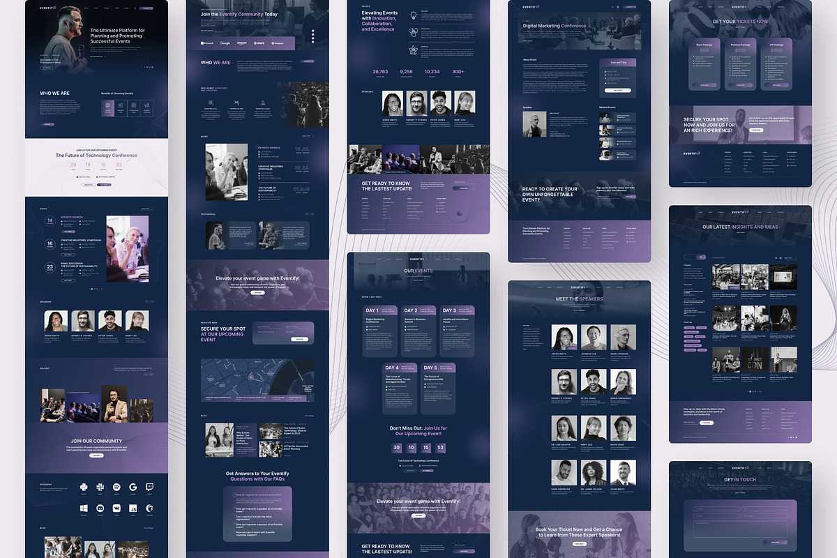Eventify Event & Conference Website, an UI Kit Template by peterdraw (Photo 6 of 8)