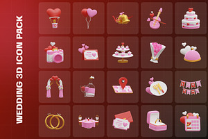 Wedding Icon 3D Illustration